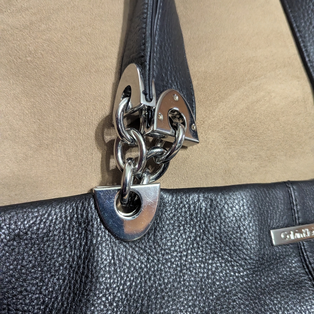 Calvin Klein Black Leather Tote - Picture 3 of 7